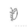 MULTI CZ BUTTERFLY 316L SURGICAL STEEL HOOP NOSE RING